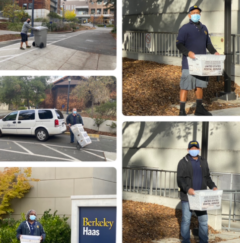 Images of campus mail carriers